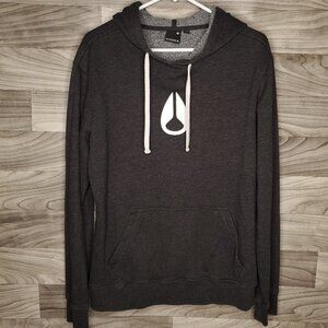 Nixon Hoodie Mens M Medium Black Pullover Skate Surf Y2K 90s Vintage Sweatshirt